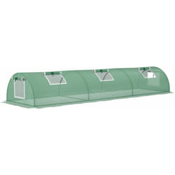 Outsunny - Mini serre de jardin serre à tomates dim. 300L x 80l x 45H cm acier pe 5 fenêtres zippées enroulables vert