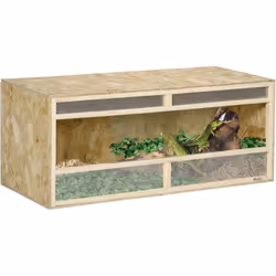 Description générale Ce terrarium en OSB est l'habitat idéal pour les reptiles, tortues et amphibiens. Il dispose de 2 portes ...