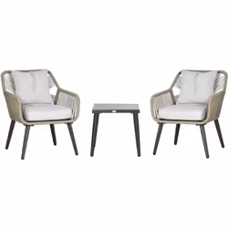 Optez pour ce magnifique ensemble bistro de jardin 2 places fabriqué en résine filaire de polyéthylène. Ce modèle vous apport ...