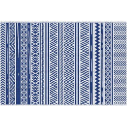 Outsunny - Tapis extérieur style graphique - tapis réversible - dim. 2,74L x 1,82l m, ép. 3 mm - pp haute densité 310 g/m² bleu blanc