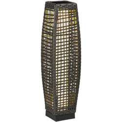 Outsunny - Lampadaire led solaire de jardin style colonial dim. 21L x 21l x 78H cm résine tressée filaire grise