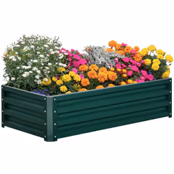 Outsunny - Carré potager de jardin dim. 120L x 60l x 30H cm tôle d'acier ondulée vert