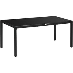 Outsunny - Table de jardin rectangulaire 8 personnes dim. 180L x 80l x 72H cm alu. plateau verre trempé noir
