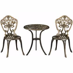 Ajoutez une touche d'élégance à votre jardin ou votre terrasse grâce à cet ensemble 3 pièces style rural chic. Fabriqué en fo ...