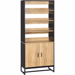 Description générale Ce superbe buffet haut de cuisine bicolore en bois clair et noir apportera une touche de modernité et d' ...