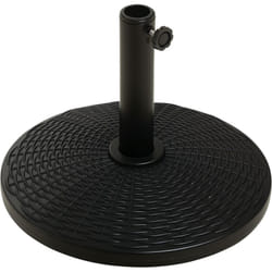 Pied de parasol rond base de lestage Ø 44 x 32 cm résine imitation rotin poids net 11 Kg noir