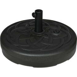 Pied de parasol base de lestage parasol rond Ø 56 x 30,5H cm à lester métal PE noir