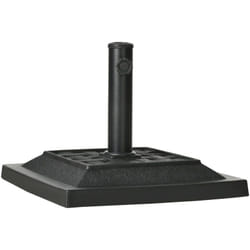 Pied de parasol carré base de lestage résine aspect rotin tressé poids net 12 Kg noir