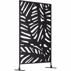 Place au charme avec ce spendide panneau décoratif extérieur en acier noir avec motif feuilles. Tendance, multifonctions, il ...