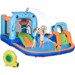 Le château gonflable extérieur Outsunny est idéal pour vos enfants ! Il peut accueillir jusqu'à 4 enfants en même temps qui p ...