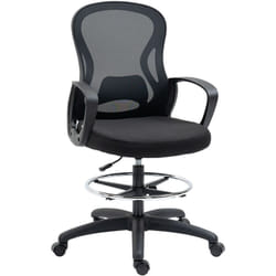 Fauteuil de bureau chaise de bureau assise haute réglable dim. 59L x 65l x 109-124H cm pivotant 360° maille respirante noir