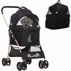 Description générale Cette poussette pliable pour chien/chat est équipée d'une nacelle amovible 2 en 1, idéale pour emmener v ...