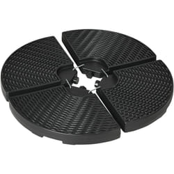 Pied de parasol lot de 4 dalles pour parasol à lester dim. tot. 100L x 100l x 8H cm hdpe aspect rotin noir