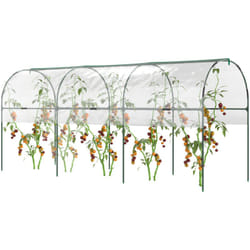 Outsunny - Serre de jardin serre à tomates dim. 4L x 1,23l x 1,71H m acier thermolaqué vert pvc haute densité transparent
