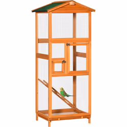 Description générale Vos oiseaux vont adorer l'intérieur spacieux de cette cage verticale PawHut. Cette volière de grande tai ...