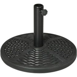 Pied de parasol rond base de lestage ø 45 x 33H cm hdpe aspect rotin tressé poids net 8 Kg noir