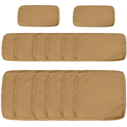 Outsunny - Lot de 14 housses de rechange coussins salon de jardin - 6 housses coussin d'assise, 8 housses coussin dossier - housses zippées polyester