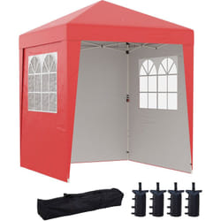 Tonnelle de jardin pliante pop-up réglable anti-UV 30+ 4 sacs lestage sac de transport rouge
