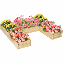 Ce joli lot de 5 carrés potagers robustes en bois de sapin pré-huilé vous permettra de profiter d'un généreux espace de plant ...
