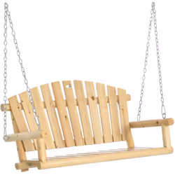 Profitez du beau temps avec vos amis et votre famille en vous détendant sur notre banc de jardin en bois suspendu Outsunny po ...