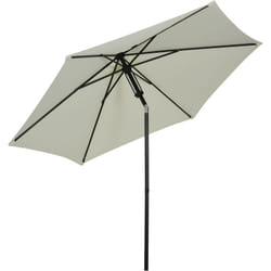 Outsunny - Parasol inclinable octogonal ø 2,65 x 2,35H m métal époxy noir polyester haute densité 180 g/m² gris clair