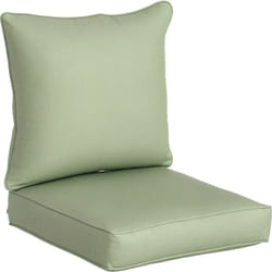 Lot de 2 coussins matelas assise dossier pour chaise de jardin fauteuil polyester vert clair