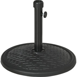 Pied de parasol rond base de lestage ø 46 x 34 cm métal motif zig zag poids net 14 Kg noir