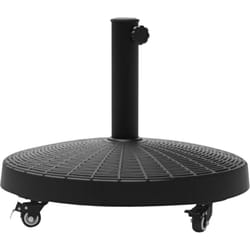 Outsunny - Pied de parasol base de lestage rond poids net 22,7kg en résine avec 4 roulettes - dim. ø 52 x 41H cm - noir