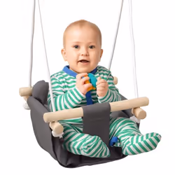 Balançoire bébé - AIYAPLAY - corde réglable de 110 à 180 cm - avec barre de sécurité mousqueton anneaux - capacité de charge ...