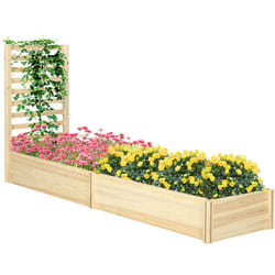 Outsunny - Lot de 2 jardinières avec treillis - ensemble de 2 carrés potagers - bois de sapin pré-huilé