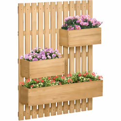 Faites pousser vos plantes préférées tout en optimisant votre espace extérieur avec cette jardinière murale Outsunny. Fabriqu ...