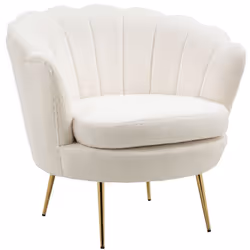 HOMCOM - fauteuil tissu - Polyester - 79x77x77cm - Blanc