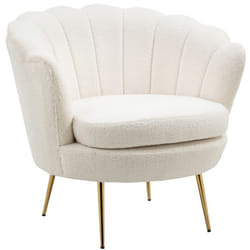 HOMCOM - fauteuil tissu - Polyester - 79x77x77cm - Blanc