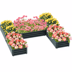 Description générale Ce joli lot de 5 carrés potagers robustes en tôle d'acier ondulée vous permettra de profiter d'un génére ...