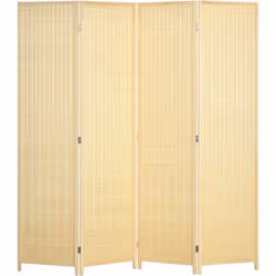 Succombez au charme de ce superbe paravent intérieur à 4 panneaux en bois de sapin, bambou et fibres de papier tressé au styl ...
