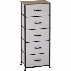 Description générale Ce joli chiffonnier est le meuble idéal pour ranger vos divers objets. Les 5 tiroirs spacieux peuvent ac ...