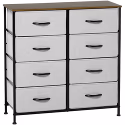 Cette jolie commode HOMCOM sera le meuble idéal pour ranger vos divers objets. Les 8 tiroirs peuvent accueillir des vêtements ...