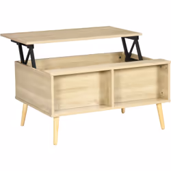 Description générale Cette élégante table basse avec plateau relevable et 2 niches sublimera votre intérieur. Une fois le pla ...
