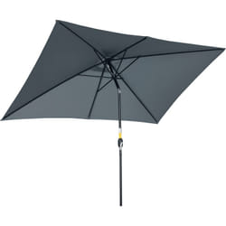 Outsunny - Parasol inclinable rectangulaire métal polyester haute densité 2,95L x 1,95l x 2,4H m gris