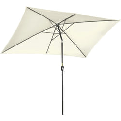 Outsunny - Parasol inclinable rectangulaire métal polyester haute densité 2,95L x 1,95l x 2,4H m crème