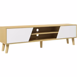 Ce superbe meuble TV bas sur pied style scandinave s'intégrera parfaitement dans votre salon ou dans votre chambre. Très élég ...