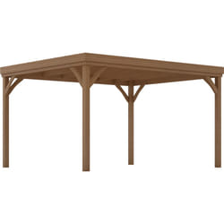 Outsunny - Pergola autoportante style rustique chic - Toit terrasse à décorer - dim. 3,65L x 3l x 2,15H m - bois sapin pré-huilé