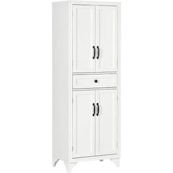Homcom - Buffet haut 4 portes 2 étagères tiroir coulissant mdf blanc