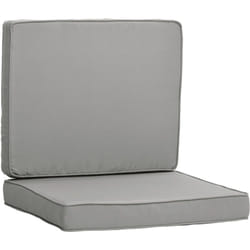 Coussins de fauteuil de jardin zippés déhoussables - galettes de chaise de jardin - épais rembourrage 7 cm - polyester haute densité gris