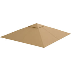 Toile de rechange pour pavillon tonnelle tente 3 x 3 m polyester haute densité 180 g/m² revêtement pa anti-UV beige