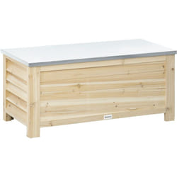 Outsunny - Banc coffre de jardin 2 en 1 - dim. 110L x 50l x 50H cm - charge max. 120 Kg - bois sapin pré-huilé acier galvanisé