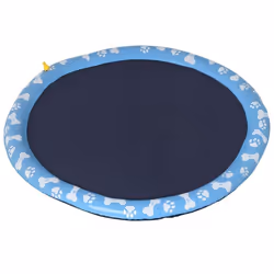 PawHut - Piscine tapis jet deau - PVC - 150x150x8cm - Bleu