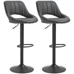 HOMCOM - Tabourets de bar - Revêtement synthétique - 44x49x110cm - Gris