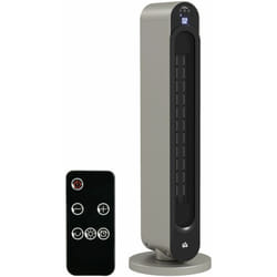 Homcom - Chauffage soufflant oscillant 1100/2200 w - mini radiateur céramique ptc - télécommande incluse - chauffage d'appoint gris noir