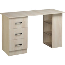 Homcom - Bureau informatique table multi-fonctions 3 tiroirs 2 étagères dim. 120L x 49l x 72H cm mdf aspect bois